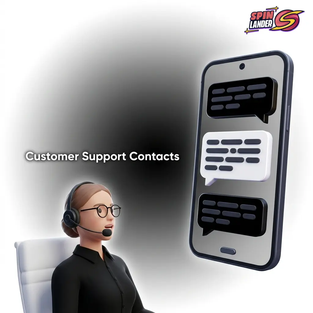 Spinlander casino customer support channels including live chat, email, and support form for Canadian players