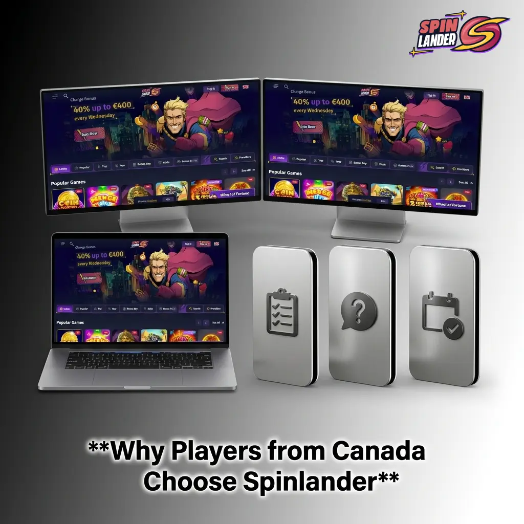 Canadian players choosing Spinlander for Interac, CAD currency, bilingual access, and Curaçao licence benefits